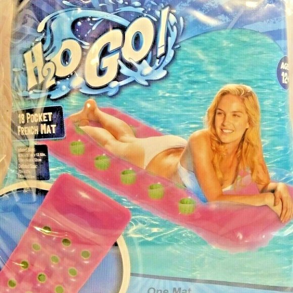 H2O Go Bestway 18 Pocket French Mat Pool Float - Picture 1 of 2